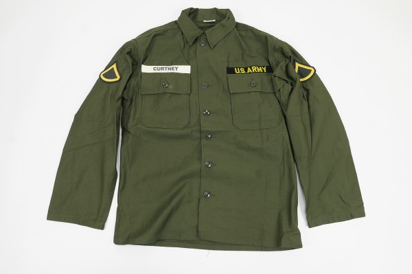 US Army Vietnam Vintage Shirt 1960 Cotton Sateen OG 107 - Curtney - Small