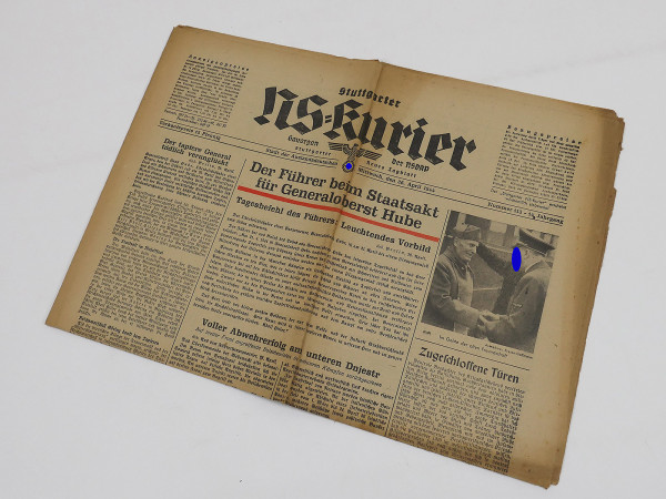 Stuttgarter NS-Kurier Zeitung Nr.113 - 14.Jg. Ausgabe 26. April 1944 Zeitschrift NSDAP Gauorgan