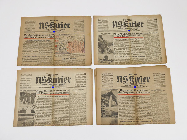 #K11/ 4x Stuttgarter NS-Kurier Zeitung 14.Jg. Ausgaben April 1944 Zeitschrift der NSDAP Gauorgan
