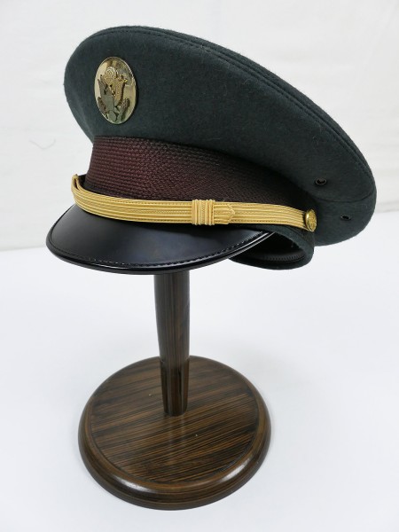 US ARMY Vintage Visor hat Service cap Schirmmütze Gr.7 grün mit Abzeichen