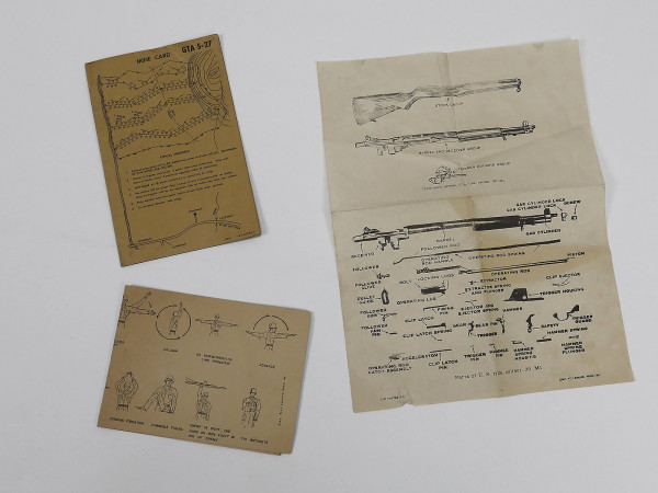 3x US Army Sheet Taschenkarte Mine Card GTA 5-27 Arm & Hand Signals Rifle cal .30 M1 Garand