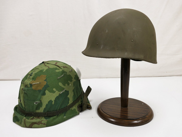 TOP Original US VIETNAM M1 Stahlhelm + Liner + Mitchell Helmtarnbezug Top! aus Sammlung