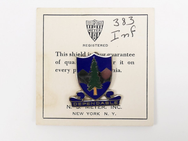 US WW2 Military Unit Crests Insignia 383rd INFANTRY REGIMENT Pin Medal Badge Abzeichen