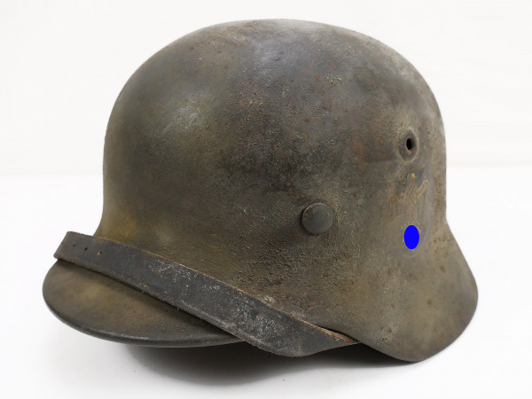 Wehrmacht DD Stahlhelm M40 Q64? mit Helmfutter Gr.57 und Kinnriemen