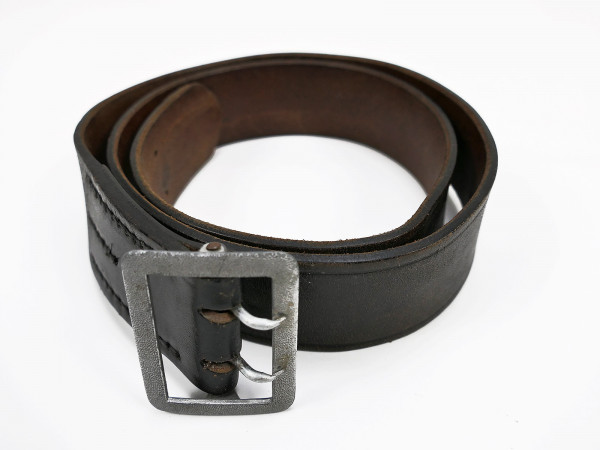 EINZELSTÜCK Vintage Zweidornkoppel schwarz Leibriemen 45mm Koppelriemen Lederkoppel 115cm