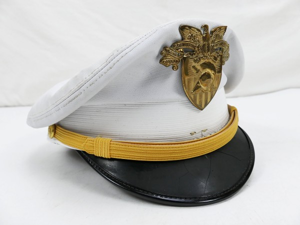 Vintage US West Point Militär Akademie weiße Kadetten Schirmmütze Gr.56 Visor hat