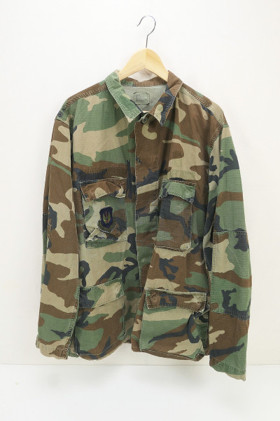US Army Feldhemd Coat Woodland Camouflage Combat Large Long US Air Force in Europe