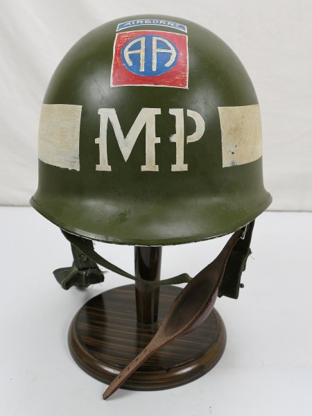 82nd Airborne VET US ARMY Type WW2 M1 Stahlhelm MP Militärpolizei + Paratrooper Liner