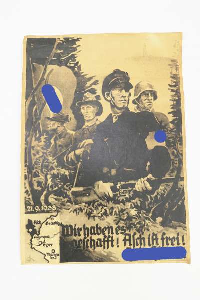 Vintage Bild Propaganda Plakat Poster - Wir haben es geschafft ! Asch ist frei ! 21.9.1938