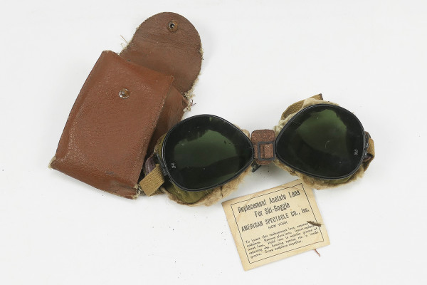 #3 US ARMY WW2 Ski + Mountain Trooper Goggles - Gebirgsjäger Brille in Etui