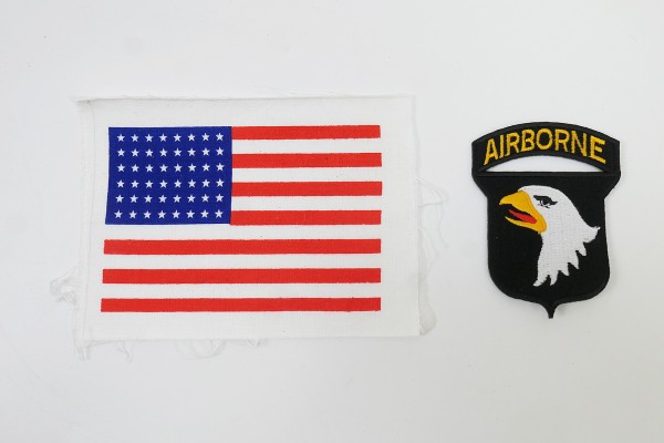 US Army 101st Airborne Division & USA Flag stars & stripes patch Aufnäher