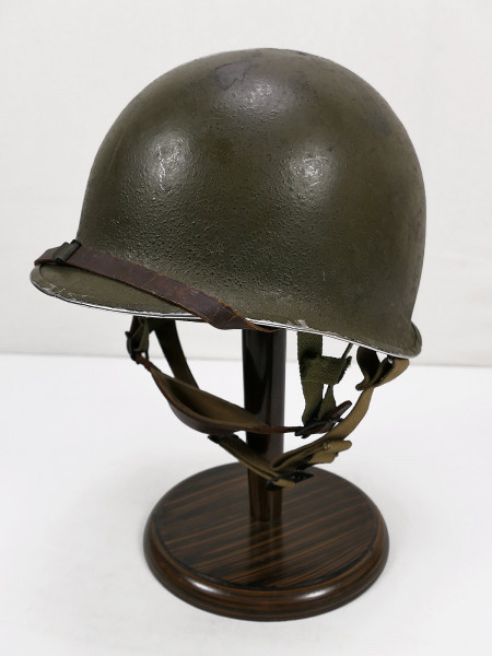 US Army WW2 M1C Paratrooper Stahlhelm mit Fiber Liner + Kinnriemen Kinnkappe