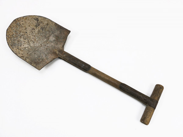 EINZELSTÜCK - US Army WW2 T-Shovel / Schaufel Spaten Original Scheunenfund Belgien
