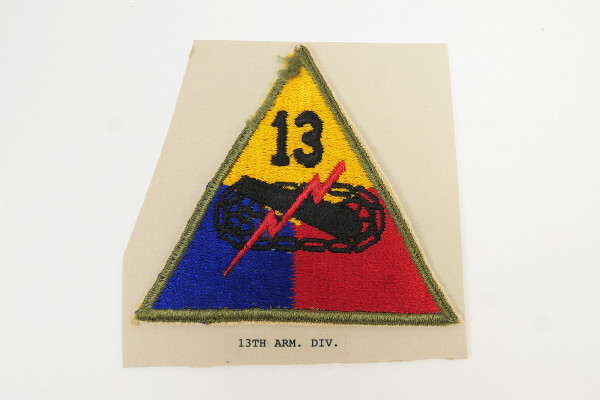 US ARMY WW2 Patch Ärmelabzeichen 13th Armored Division Panzerdivision 1941-1947
