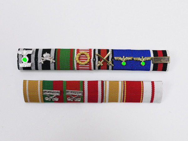 Wehrmacht Kriegsmarine Bandspange 15er mit Auflagen / Ordensspange Admiral Karl Dönitz