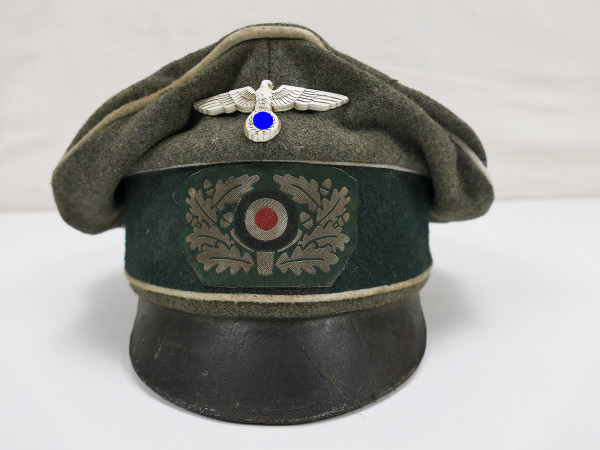 Wehrmacht Offiziers Schirmmütze Infanterie Crusher Cap Gr.58 Tornister Knautsch Mütze