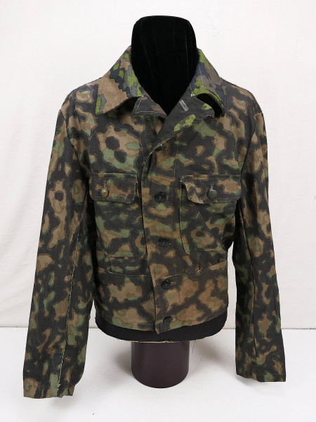 Museums Unikat - Waffen SS M44 Tarn Feldbluse Tarnjacke Rauchtarn Eichenlaub Material Mix