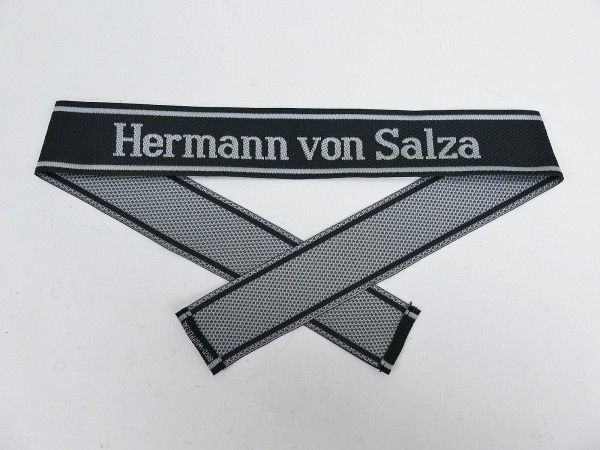 Wehrmacht Elite BEVO Waffen SS Ärmelband HERMANN VON SALZA Ärmelstreifen