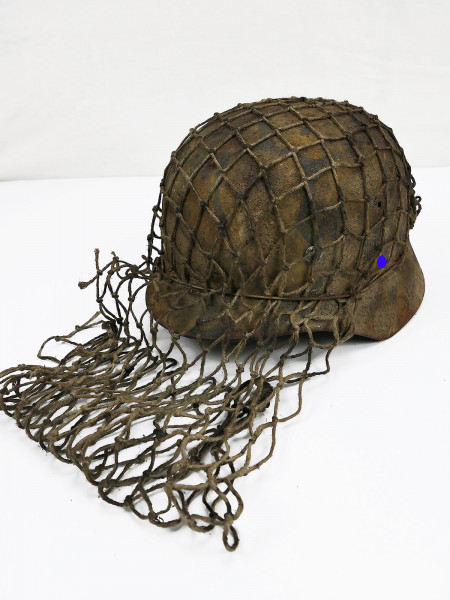 Stahlhelm M40 Südfront camouflage Tarnhelm mit Gesichtsnetz Scharfschütze - Antik Battleworn