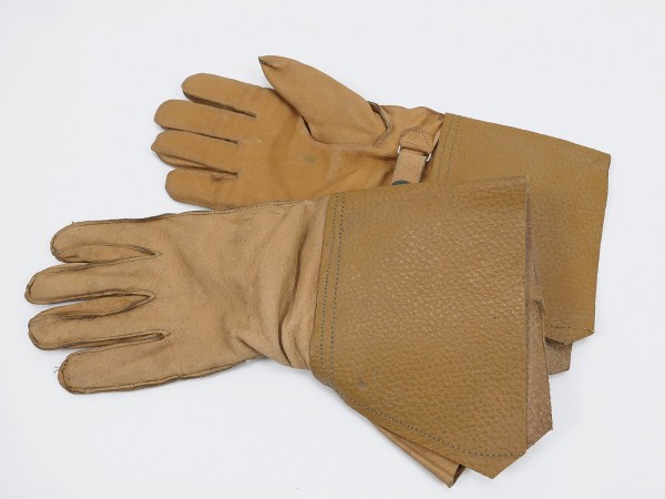 Wehrmacht Vintage Leder Handschuhe Kradmelder Flieger Stulpenhandschuhe RBNr.