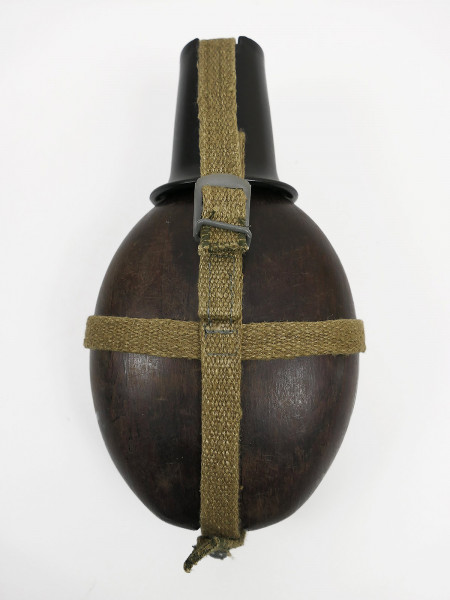Wehrmacht DAK Afrikakorps Feldflasche Kokosnuss HRE42 Tropen mit Becher