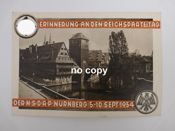 #22 Original Postkarte / PK Nürnberg Reichsparteitag 1934 Festpostkarte Henkersteg ungelaufen