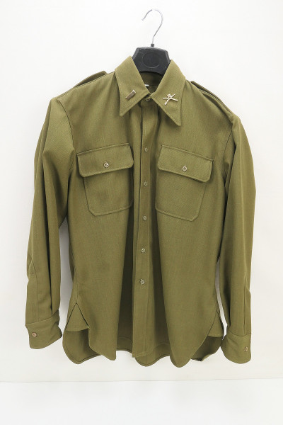 US Army Feldhemd M37 Officer Lt. WW2Wolle senfbraun Top Repro mit Effekten US40