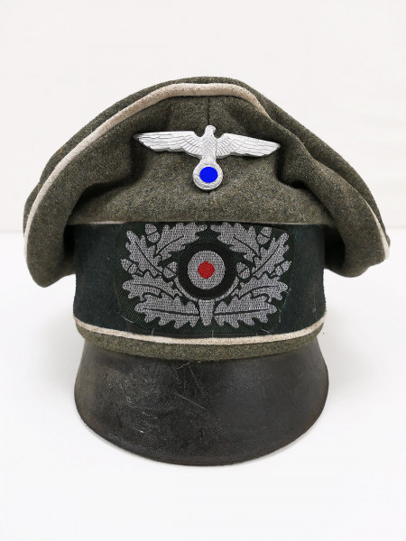 Wehrmacht Offiziers Schirmmütze Infanterie Crusher Cap Gr.57 Knautsch Mütze aus Sammlungsauflösung