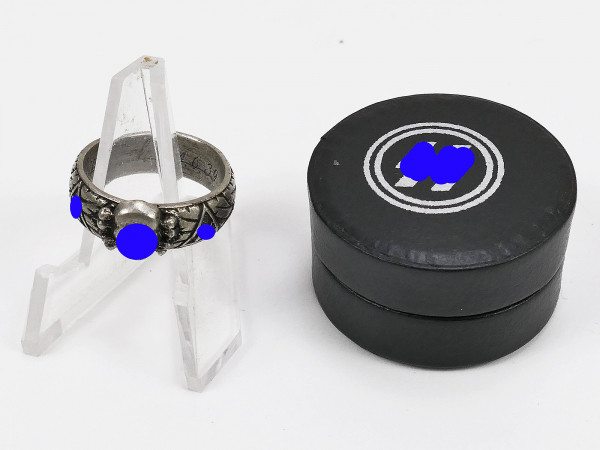 SS-Totenkopfring SS-Ehrenring S.Lb. R. HEYDRICH Ring Schutzstaffel 20mm in Schatulle / Dose