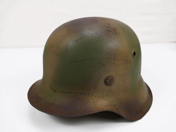 Wehrmacht Camouflage Stahlhelm M42 mit Helmfutter Gr.55 Normandie Tarnhelm aus Museum