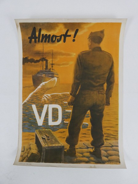 #09 WW2 Military Poster Plakat US Army Kaserne VD Venereal Disease Geschlechtskrankheiten