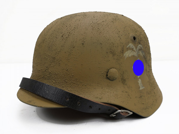 Wehrmacht Afrikakorps Stahlhelm M35 M40 PALME HK Rauhtarn Tarnhelm Gr.57/58 DAK