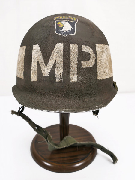 #2/ 101st Airborne VET US ARMY Type WW2 M1 Stahlhelm MP Militärpolizei + Paratrooper Liner