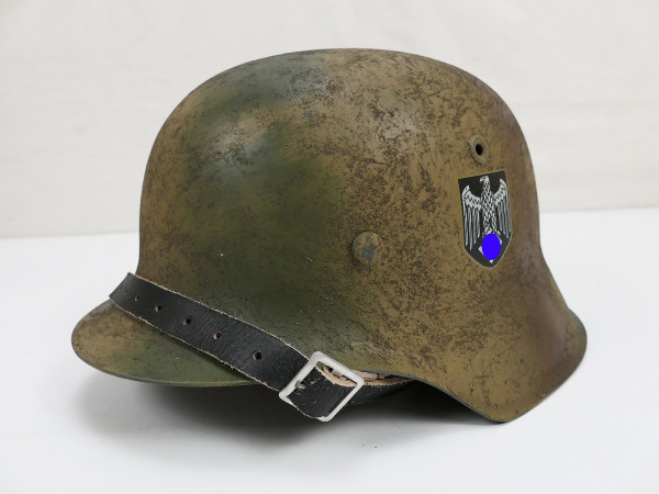 Wehrmacht Stahlhelm M42 NORMANDIE Camouflage SD Tarnhelm Gr.58/59 Rauhtarn