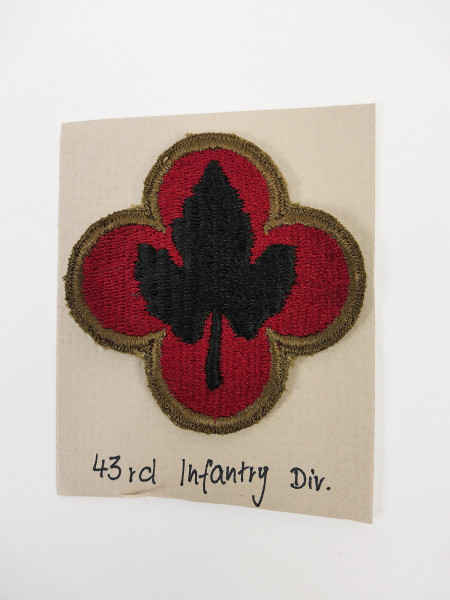 Original US ARMY WW2 Infanterie Divisionsabzeichen Patch - 43rd Infantry Division Abzeichen