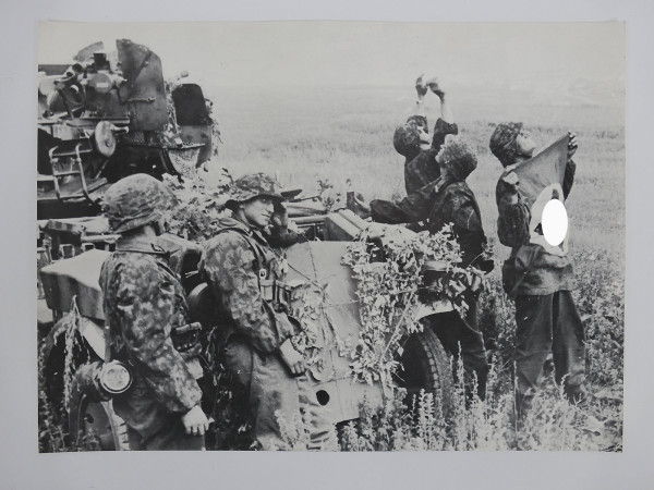 Poster / Bild 3,7cm Flak Geschütz auf Selbstfahrlafette / 2. SS Panzerdivision DAS REICH (40x30cm)