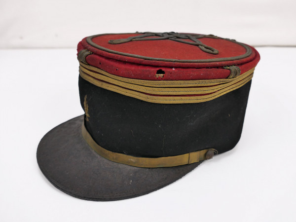 Frankreich Militär WW2 French Kepi Käppi Offizier Schirmmütze beschädigt