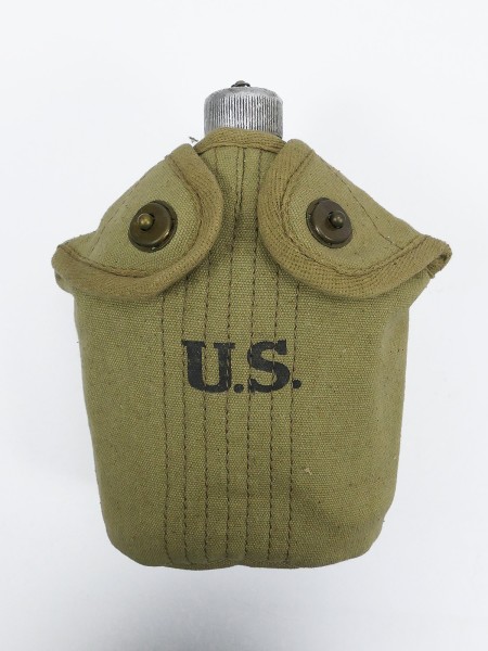 #02 Set US ARMY Feldflasche (Original) mit Becher und Feldflaschenbezug