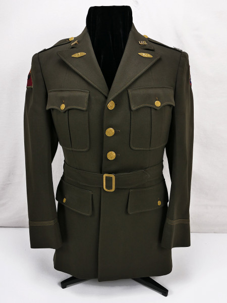 Original US Officers Service CLASS A UNIFORM 40R JACKET Brown Captain Tanker Ausgehuniform
