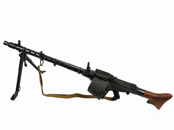 Wehrmacht Maschinengewehr MG34 Deko Modell + Trageriemen + Gurt Trommel Sonderumbau 25/04 027