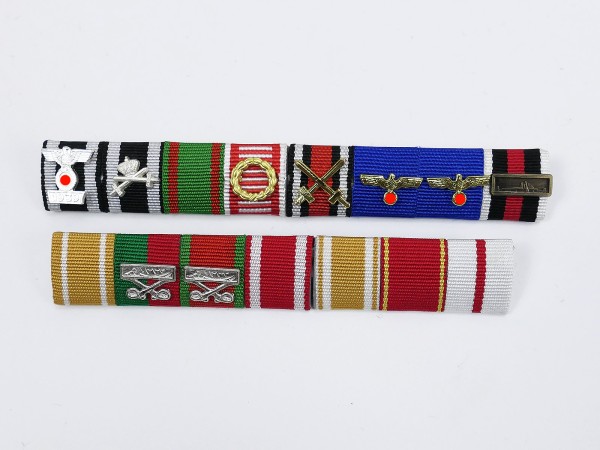 Wehrmacht Kriegsmarine Bandspange 15er mit Auflagen / Ordensspange Admiral Dönitz