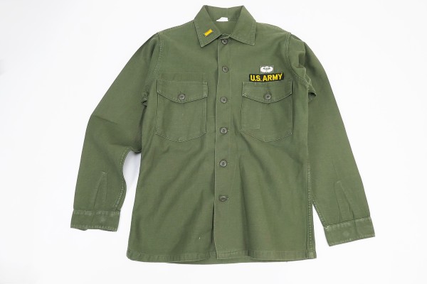 Original US ARMY Vintage Jacket Feldhemd OG-107 Hemd 70`s Vietnam - Small
