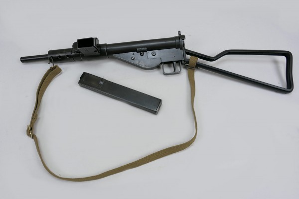 GB ARMY WW2 Sten MP MKII Maschinenpistole Deko Modell Filmwaffe Antik Finish mit Trageriemen