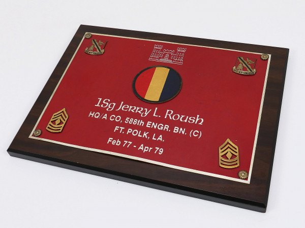 US Army Pioniere 1st Sgt Erinnerungs Plakette Wandplakette Abschiedsgeschenk Give Away 77-79