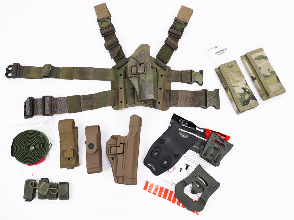 Kit Tactical drop leg Beinholster rechts mit Serpa Holster für 9mm Pistole SIG / GLOCK + Zubehör