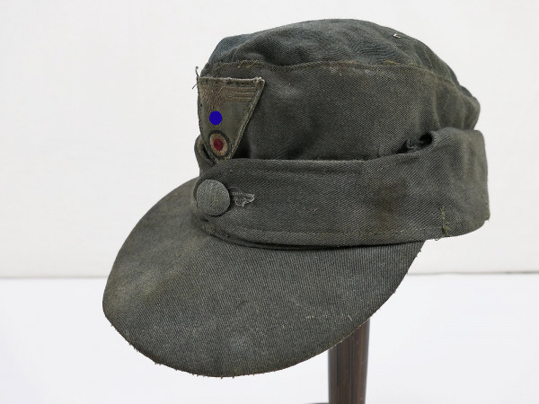 Wehrmacht M43 Einknopf Feldmütze italienisches doppia faccia Tuch mit Original Trapez Effekten / 60