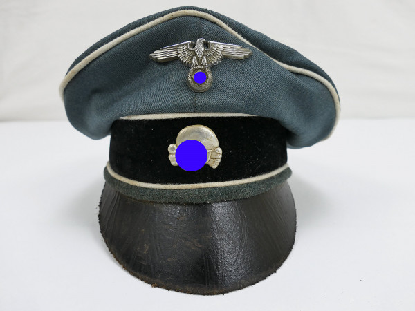 Waffen SS VT Schirmmütze Crusher Cap Gr.58 mit Metall Effekten Trikotstoff Unikat