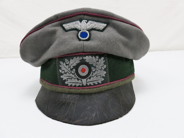Wehrmacht Offiziers Schirmmütze Nebelwerfer Crusher Cap Alte Art Gr. 58 aus Museumsauflösung