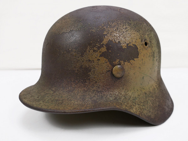 Wehrmacht Camouflage Stahlhelm M40 mit Helmfutter Gr.55 Normandie Tarnhelm aus Museum