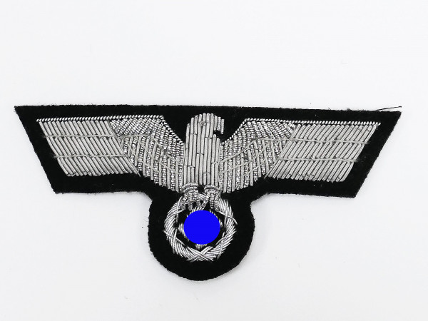 Wehrmacht Panzer Uniform Brustadler Silberfaden gestickt Offizier für Panzerjacke